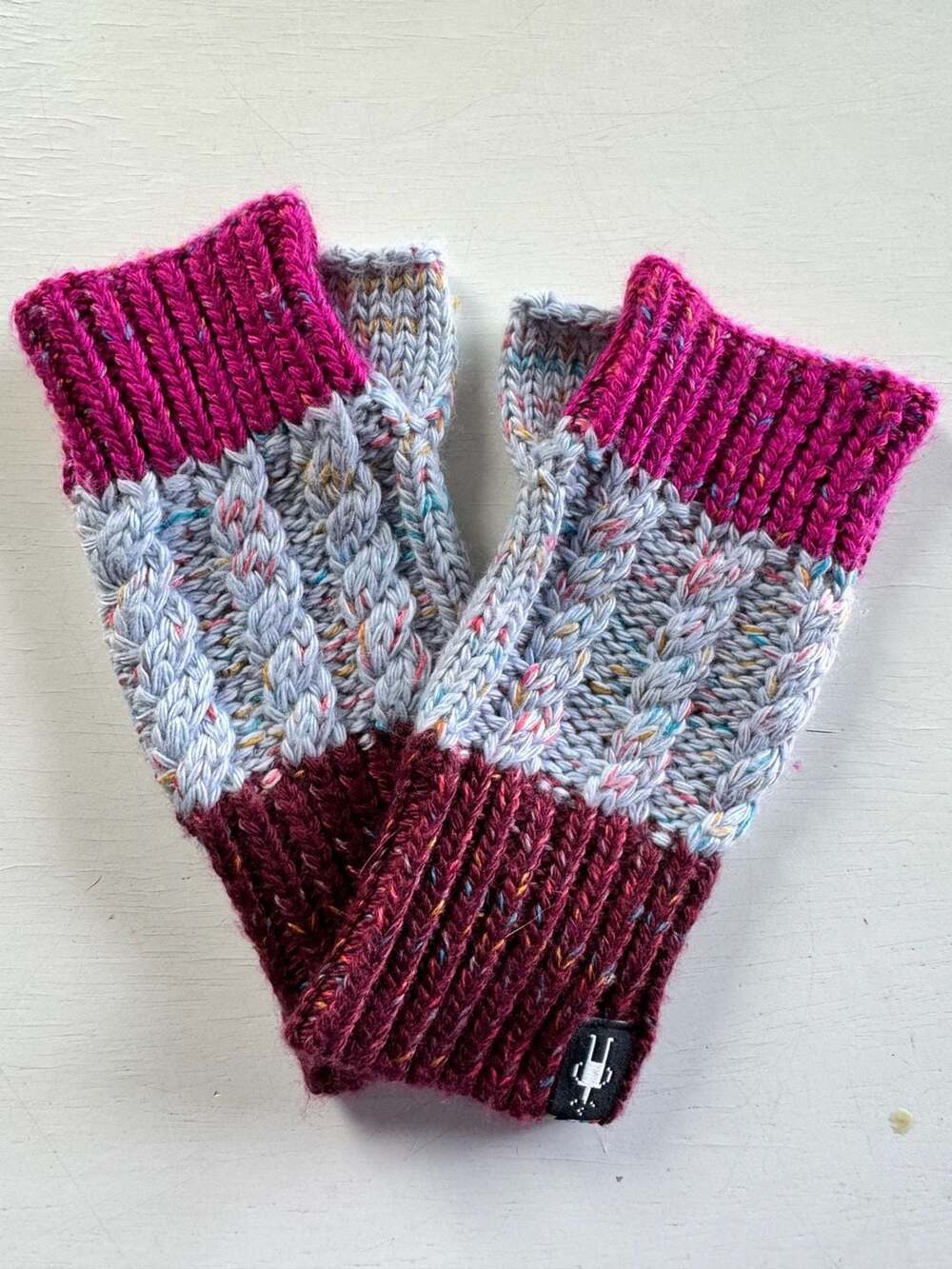 Smartwool Isto Hand Warmer Fingerless Gloves Multi Color Knit Like New